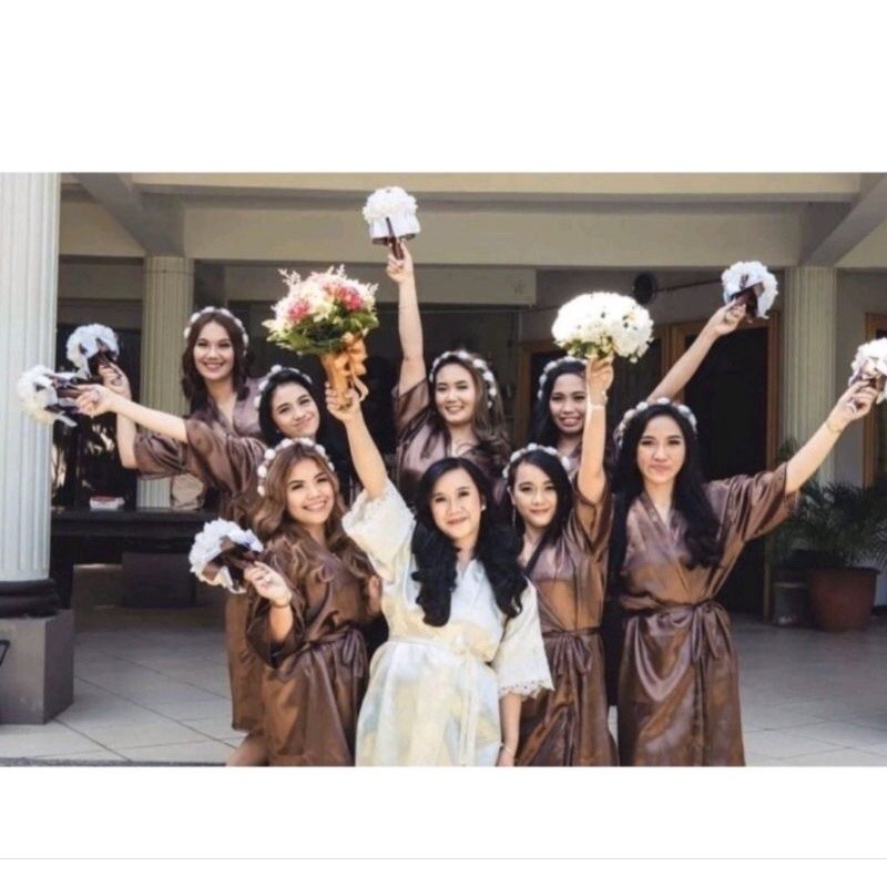 Entourage Bridal Robe silk ( available in all colors ) | Shopee Philippines