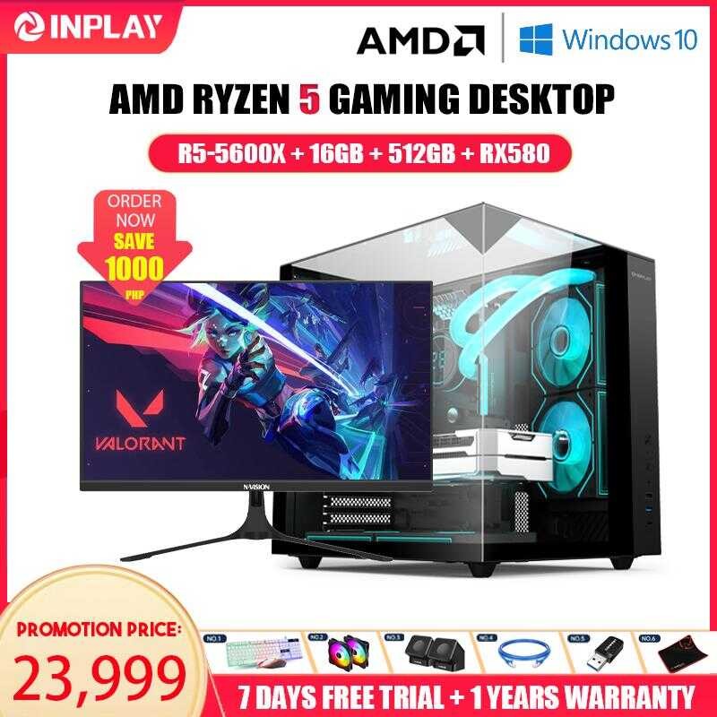 AMD Ryzen 5 5600X Gaming PC With Rx580 8Gb Graphic Card Ddr4 16Gb ...