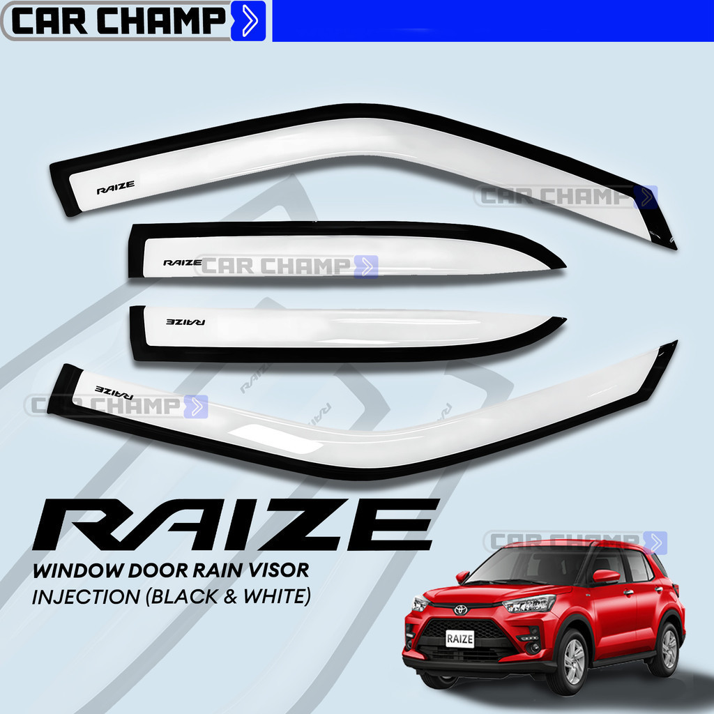 Toyota Raize 2022 to 2025 INJECTION Type Window Door Rain Visor Black ...