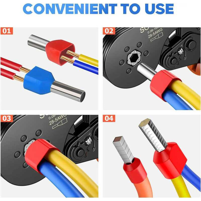 Double 1200Pcs Line Tube Type Pre Insulated Wire Clamp Terminal Kit ...