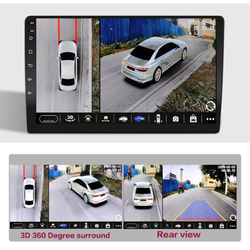 3D 360 Degree Car Camera Surround View 1080P AHD Right+Left+Front+ Rear ...
