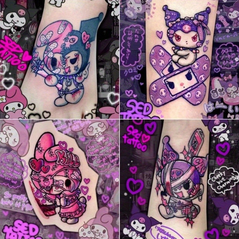 8 Sheets Kuromi Tattoo Stickers Waterproof and Long-lasting, Temporary ...