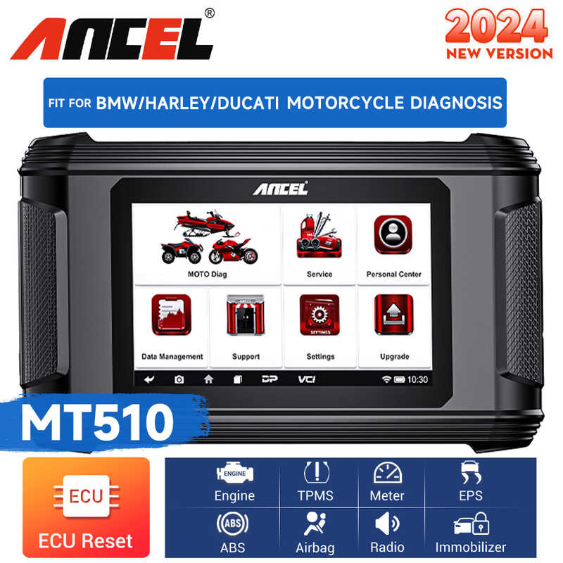 2024 ANCEL Mt510 Motorcycle Scanner For /Ducati/Harley ECU Oil Reset