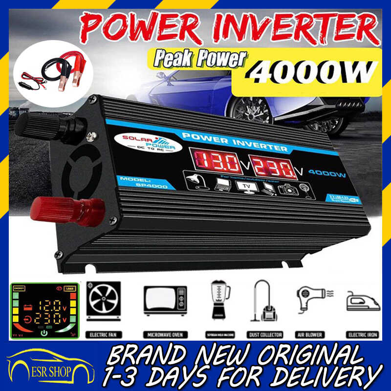 Solar Power Inverter 12V To 220V Original DC To AC 4000W Peak Power