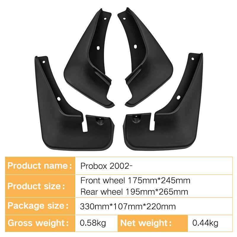 ZXH FOR Toyota Probox 2002 Car Molded Mud Flaps Splash Guards Mudguards ...