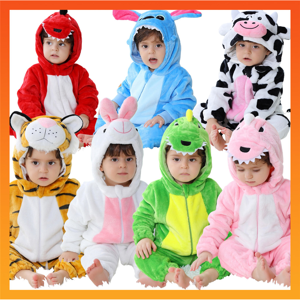 Newborn Baby Girls Boys Cute Dinosaur Stitch Tiger Cow Animal Cartoon ...