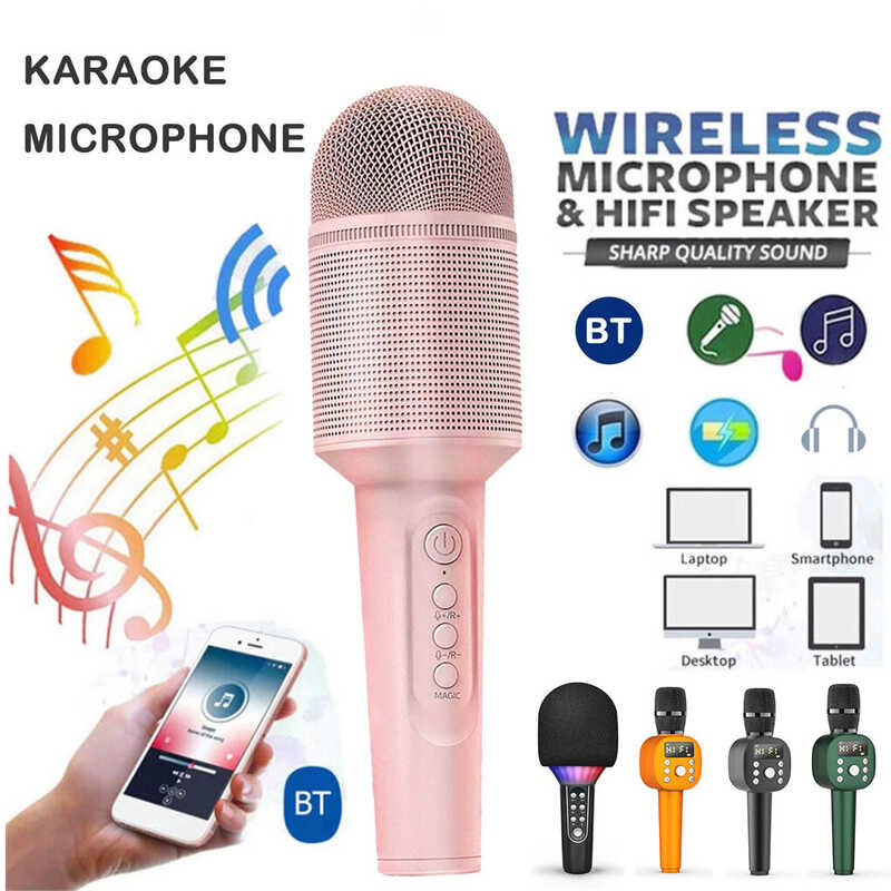 Microphone Karaoke Bluetooth Wireless Portable Home Singing Hine Na May