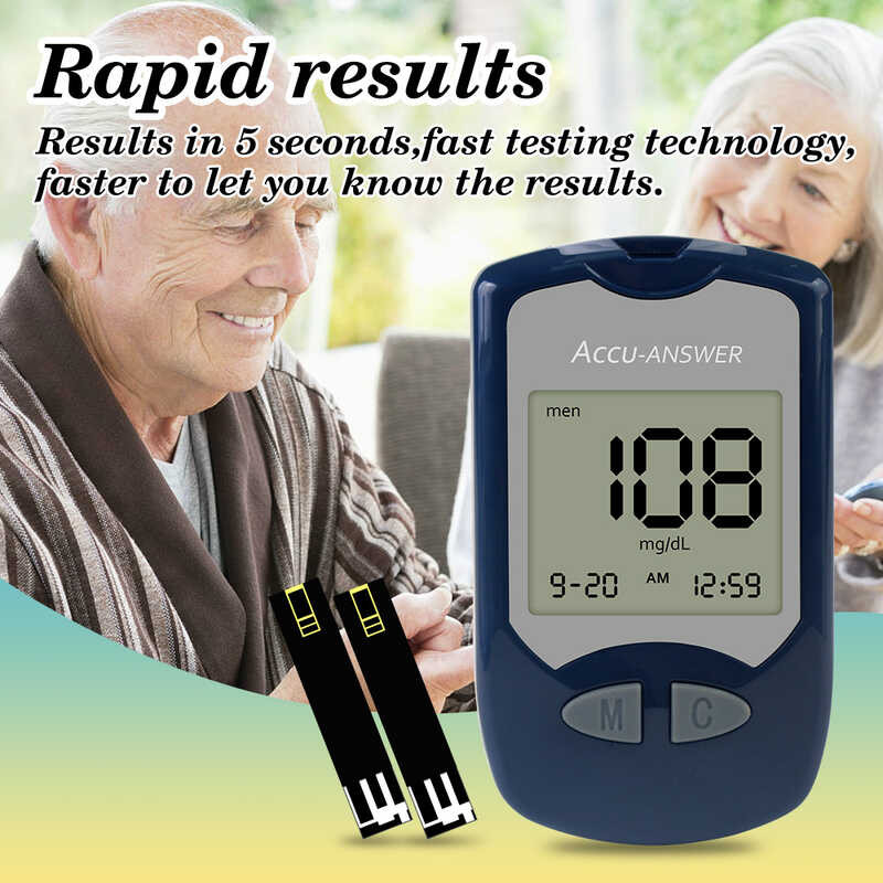 Kit Monitor Na May Sugar Test Strips, 50 Lancets, Blood Glucose Meter