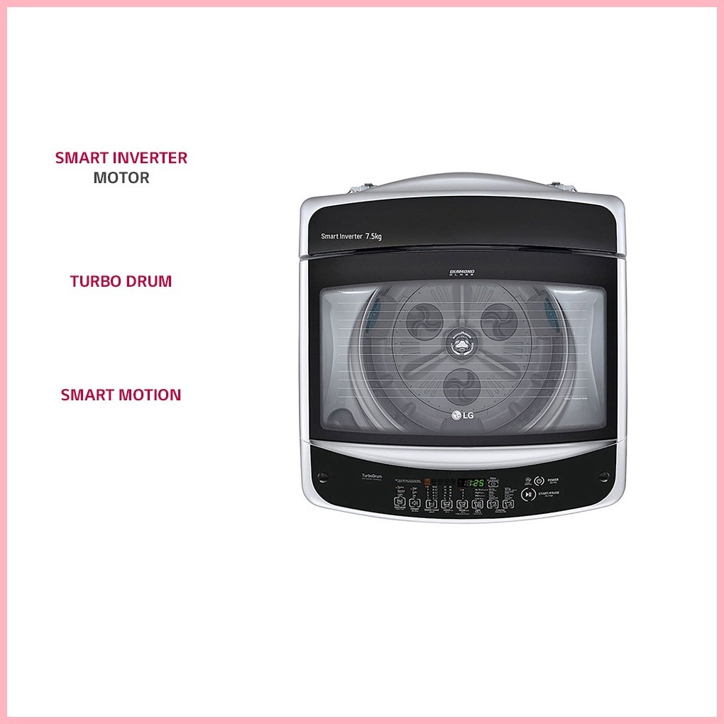 ⊕ [TOP PICK] LG Washing Machine Top Load Smart Inverter 7.5kg Wash