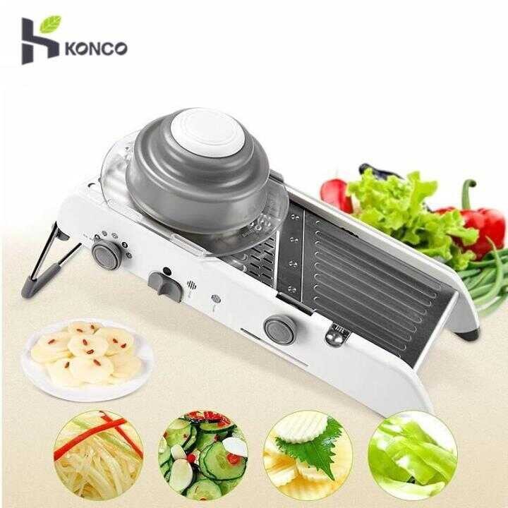 Mandoe Slicer Konco Stainless Steel Vegetable Julienner Adjustable Safe ...