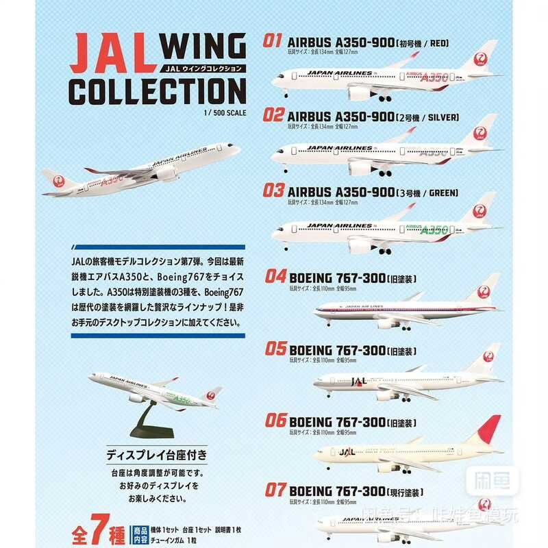 F-TOYS 2 ✫ Airplane Bd Box JAL Wing Collection 7 1:500 Box Egg