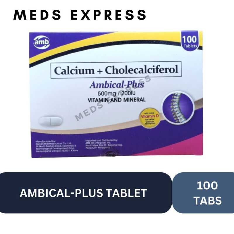 AMBICAL PLUS Calcium + Vitamin D3 Tablet L 10 & 100 Tabs | Shopee ...