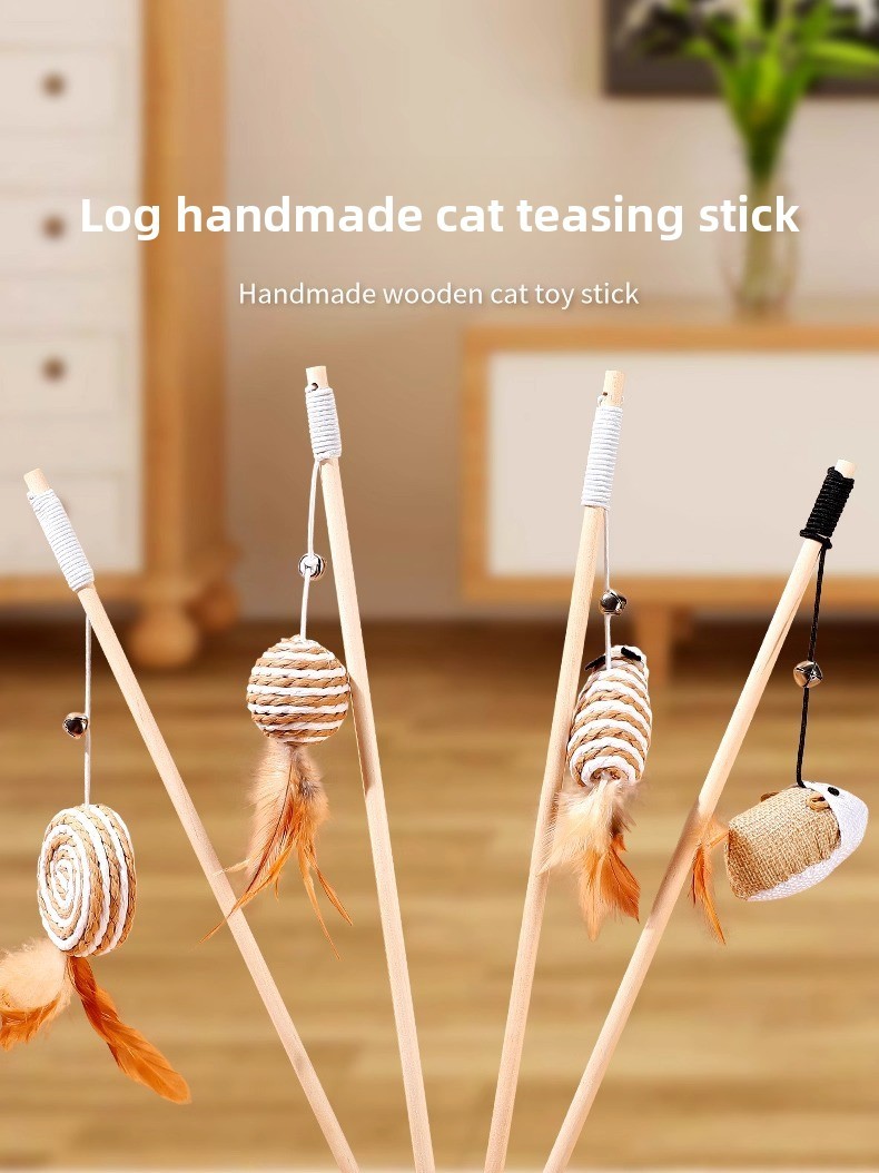 Cat Self-Happy Relieving Boredom Little Mouse Teasing Cat Stick with ...