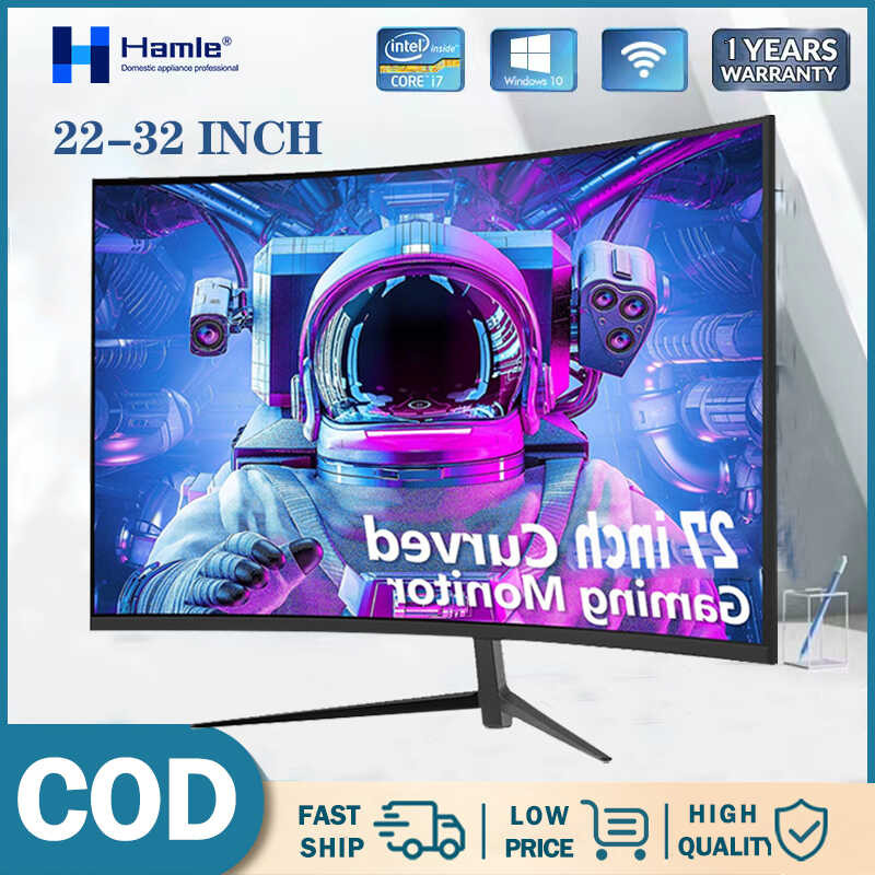 Hamle Computer Monitor Curved 27 Inch Gaming Desktop Pc IPS Monitor ...