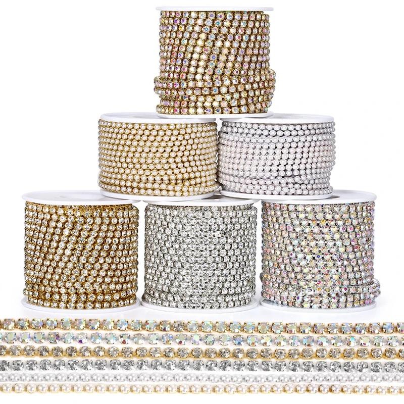 1Yard/91cm Rhinestones Chain Crystal Glitter Sewing Chain for Dresses ...