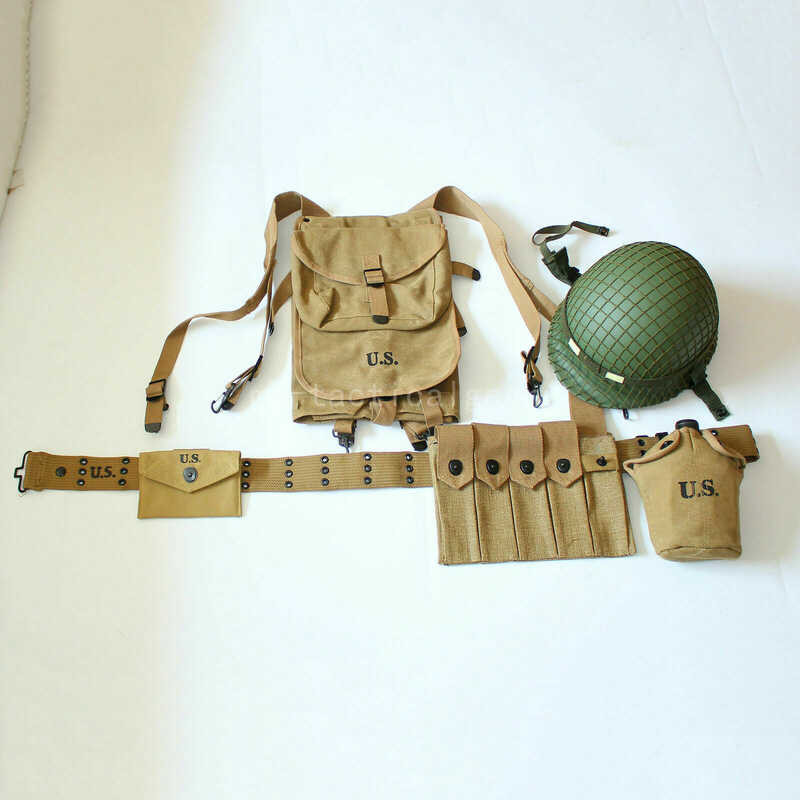 WW2 US WWII army M1 Helmet Thompson Magazine M36 Belt 1928 Haversack
