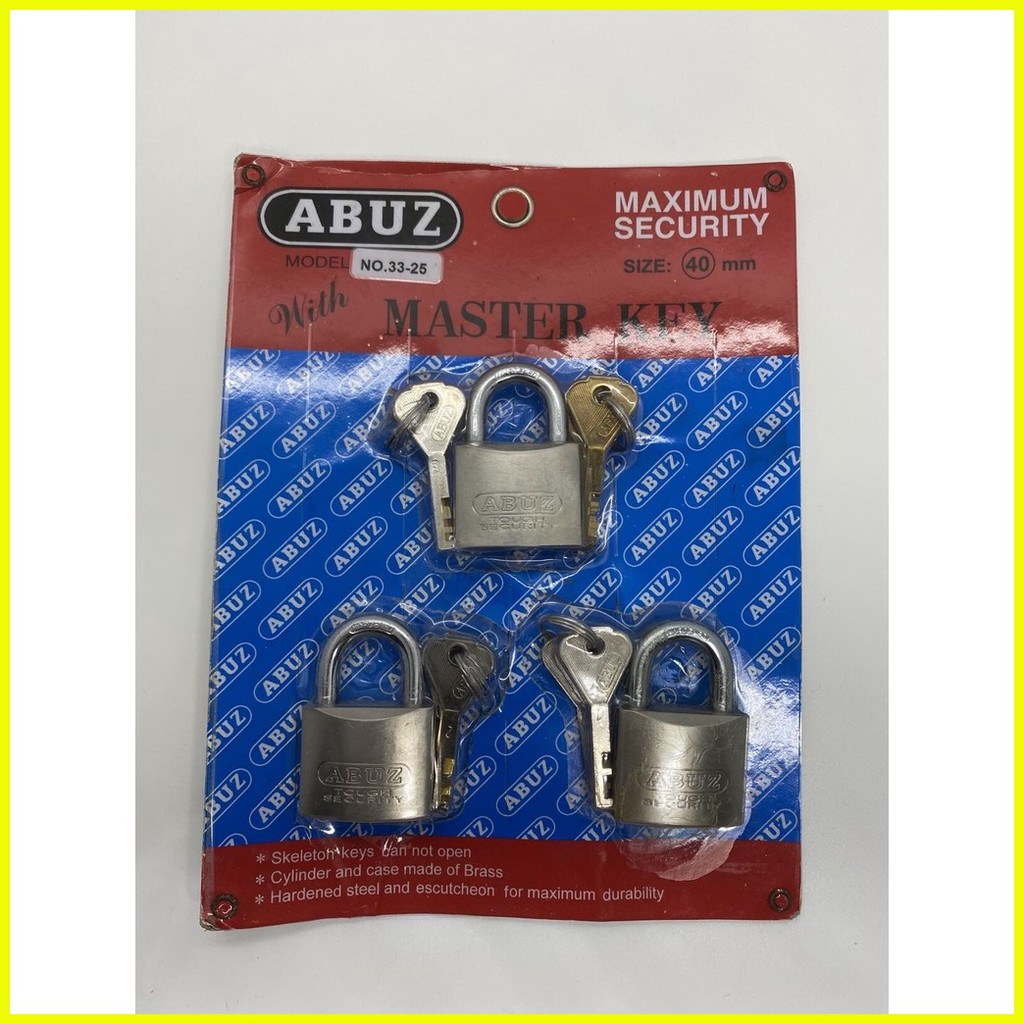 [ONIC] 3pcs set Tough Security Padlock Set w/ Master Key 40mm (Ball ...