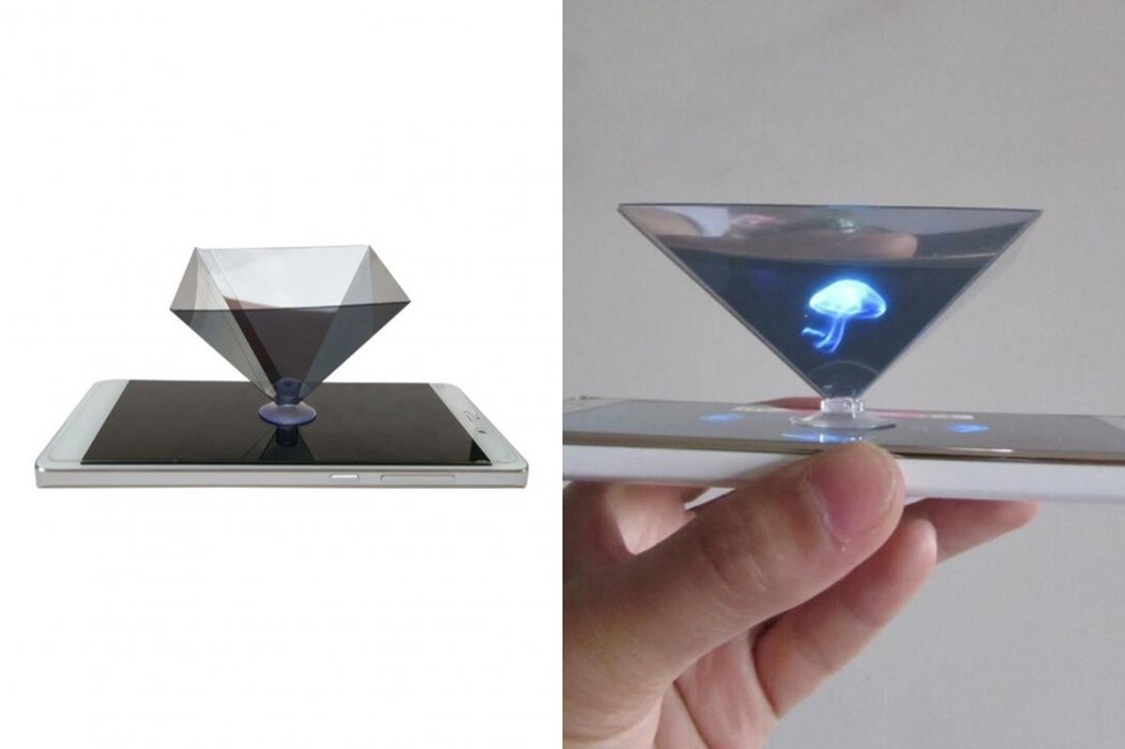 Portable Hologram Projector 3d Holographic Pyramid Portable 3d Hologram ...