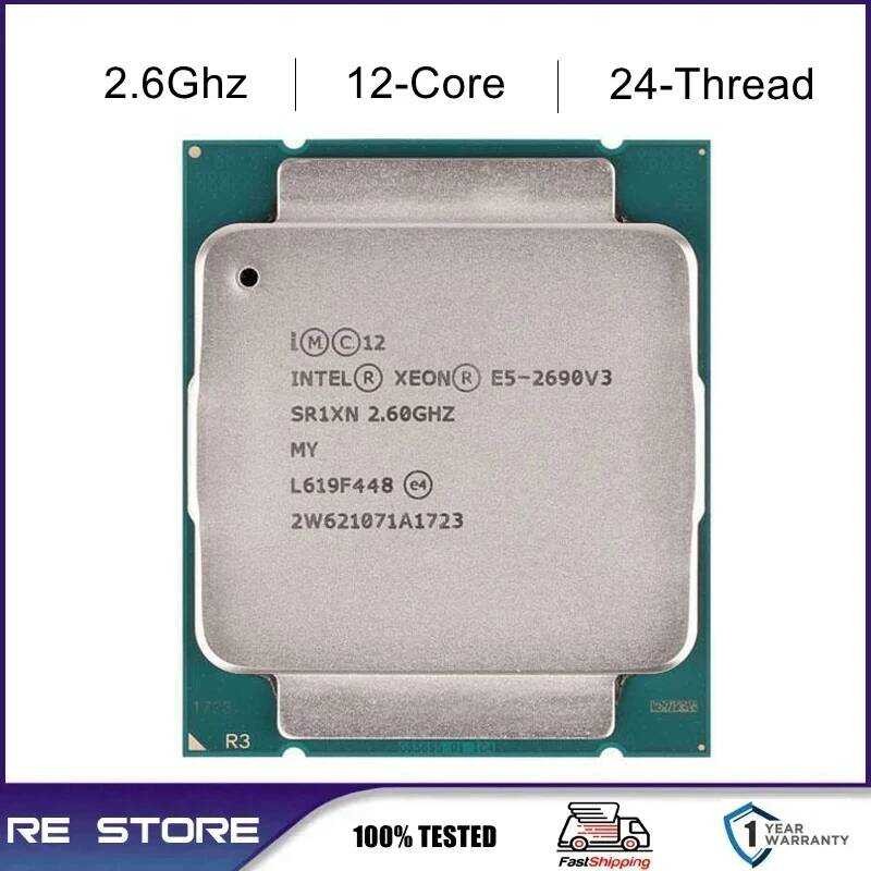 Intel 2 ★ Xeon E5 2690 V3 2690V3 2.6Ghz 12 Core LGA 2011-3 Cpu ...