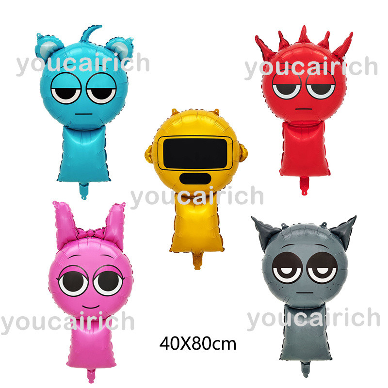 Incredibox Sprunki Balloons Raddy Gray Garnold Sky Pinki Foil balloon ...