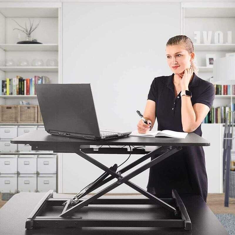 Adjustable Ergonomic Sitting Standing Convertible Desk Workstation ...
