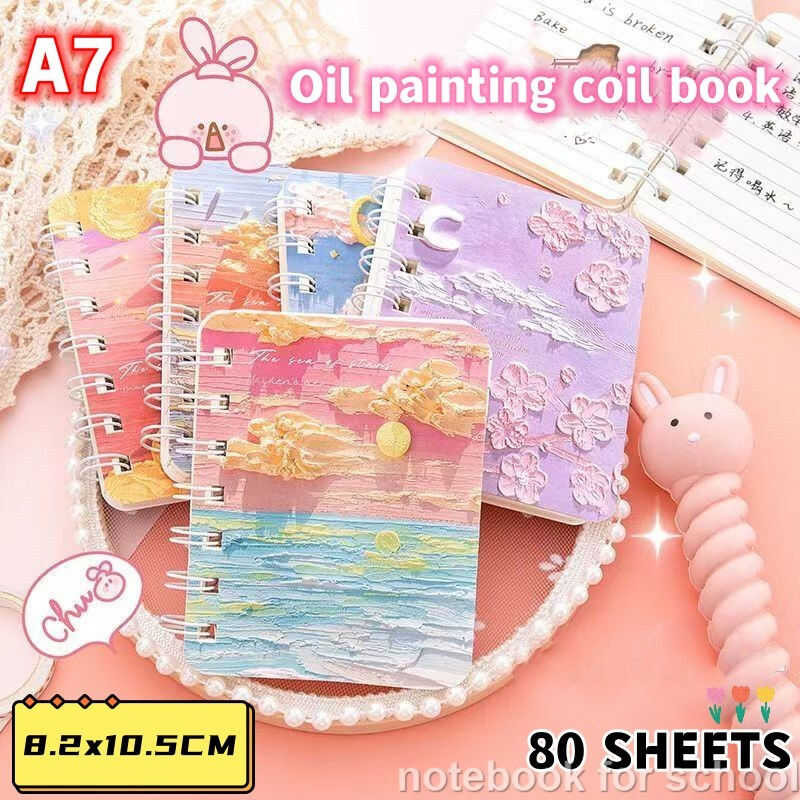 1Pc A7 Cute Mini Spiral Notebook Cartoon Diary Notepad Coil Book School ...