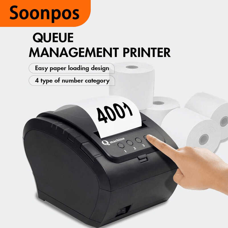 Soonpos One-Click Thermal Queue Number POS Receipt Printer 80Mm Auto ...