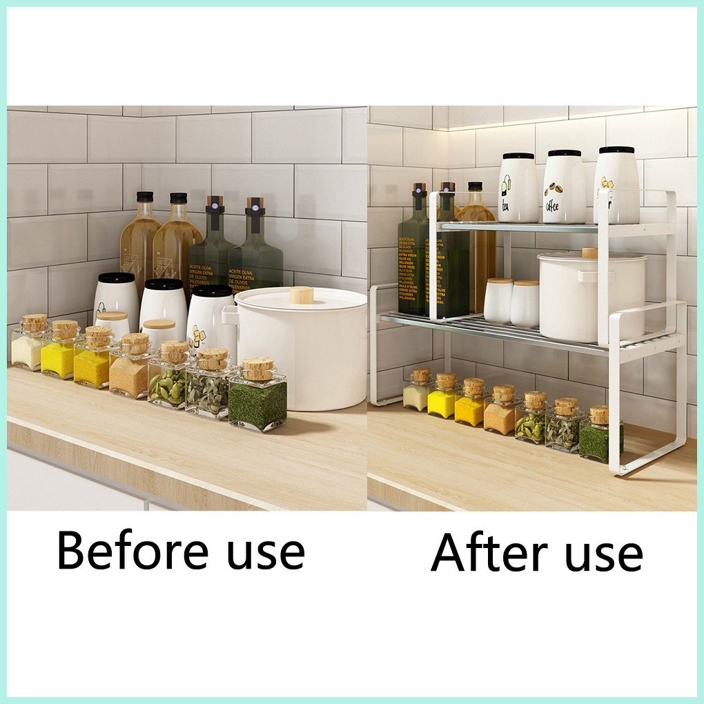 Stainless steel cabinets tiered racks kitchenware storage rack Wood ...