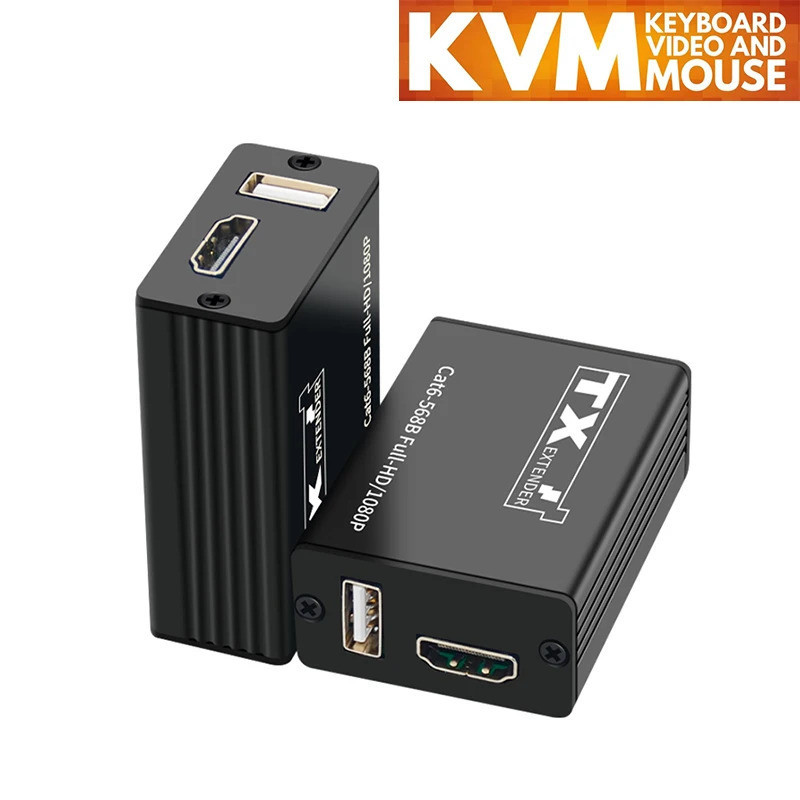 HDMI KVM Extender over Single Rj45 Cat6 Cable up to 30M HDMI USB ...
