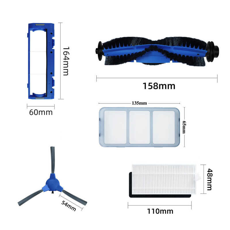 Kit Accessoires Rechange Pour Robovac 11s / 30c / 25c Etc. - Brosses, Filtres HEPA, Roues