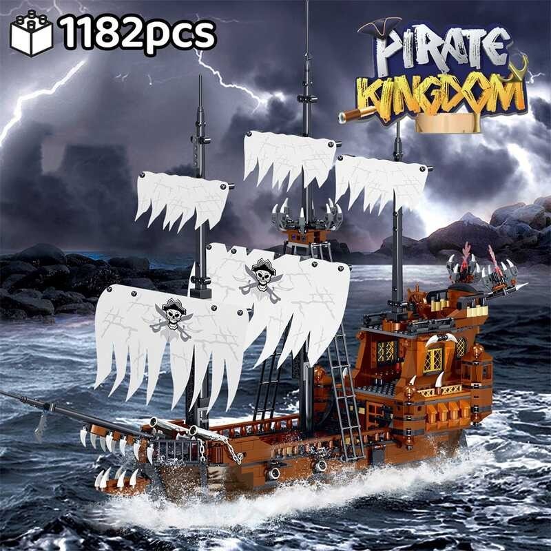 Pirate Ship Building Blocks Sailing Storm Boat Queen's Revenge Warship ...