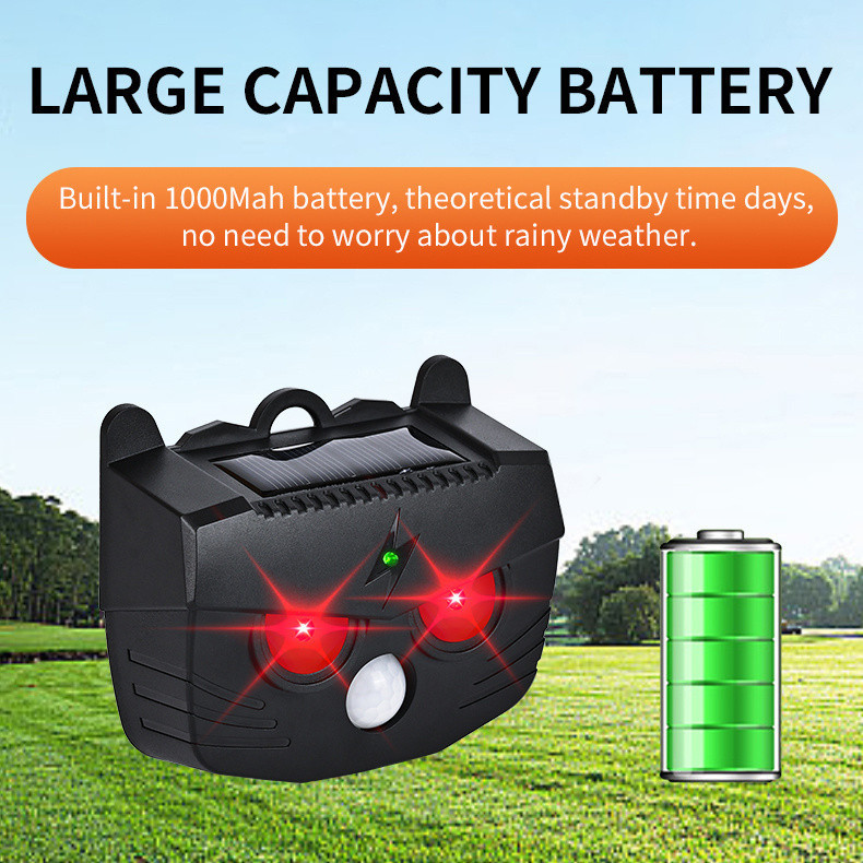 1pc Solar Ultrasonic Animal Repeller with Motion Detection, Flash Repel