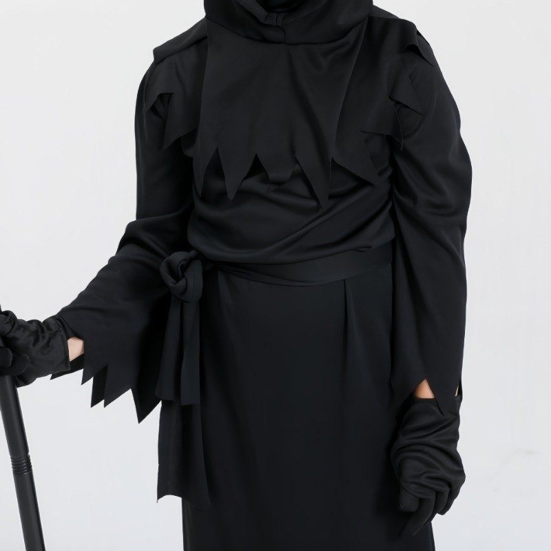 6pcs Set Grim Reaper Costume for Kids Boy Girl 4-12year Halloween ...