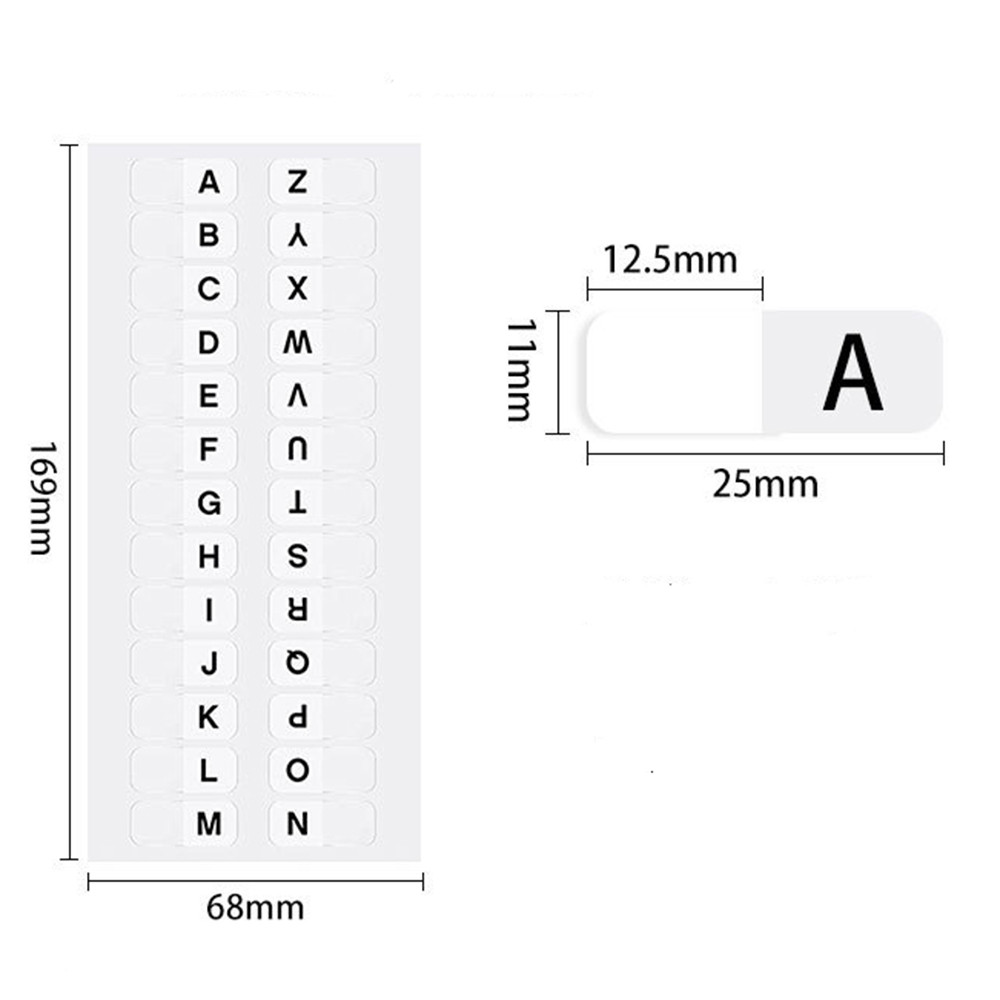 3 sheet morandi alphabet label index classification stickers self