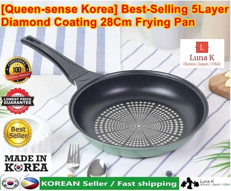 Korea] [Queen-Sense Best-Selg 5 Layer Diamond Coating 28Cm Frying Pan ...