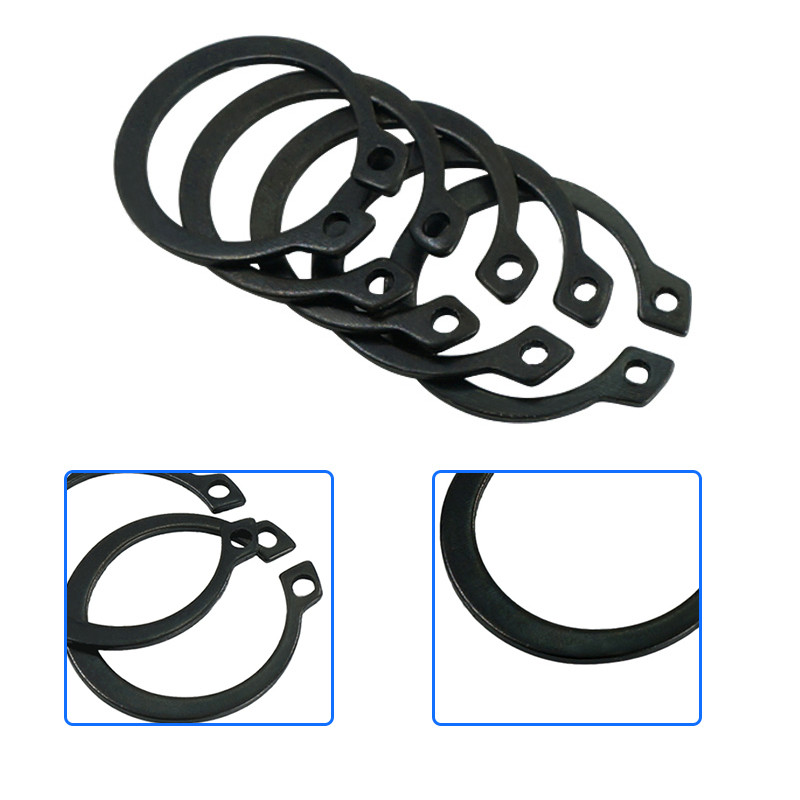 304 Ring Kit C-Type Elastic Seals Washers Circlip Snap Retaining Black ...