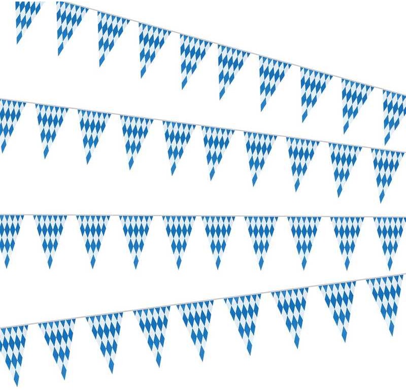 WNSIRVY 66 Feet Pennant Banner Flag, Bavarian Check Flag Decorations ...