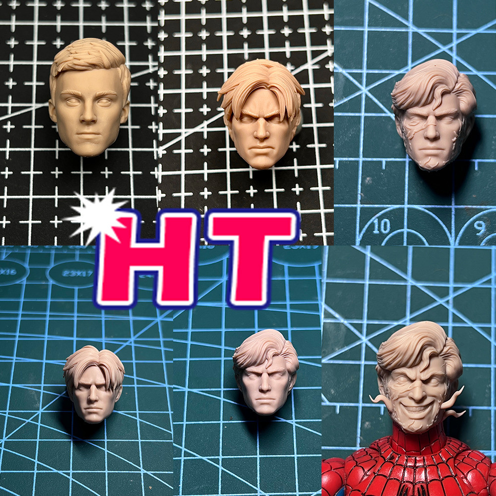 Model ☆ White 1/12 Scale Unpainted Spider Man Peter Head Sculpture For ...