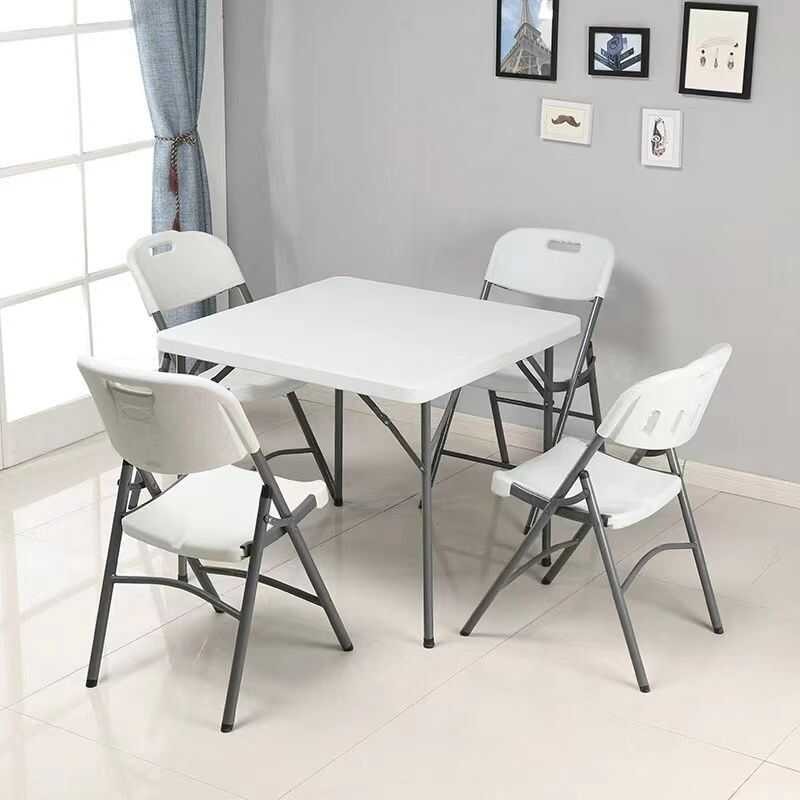 Foldable Home 4 Seater Dining Table & Chairs Combination Space Saving 2 ...