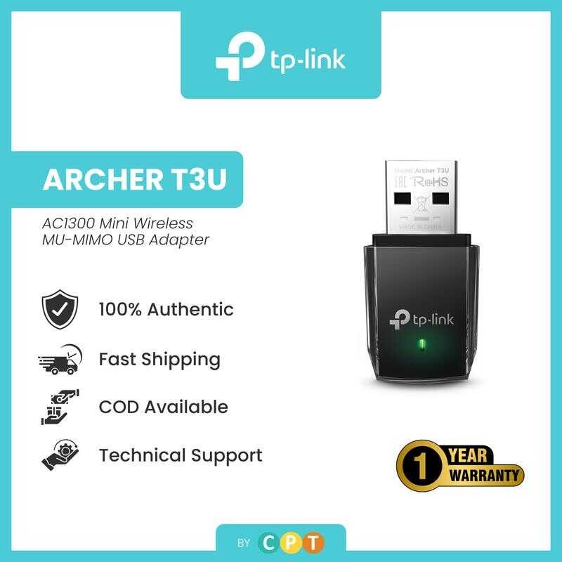 Tp-Link Archer T3u Ac1300 Mini Wireless Mu-Mimo USB Adapter | Wifi ...