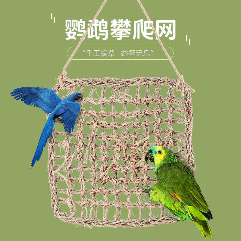 Parrot Climbing Net Budgerigar Cockatiel Toy Ladder Swing Chew Toy ...