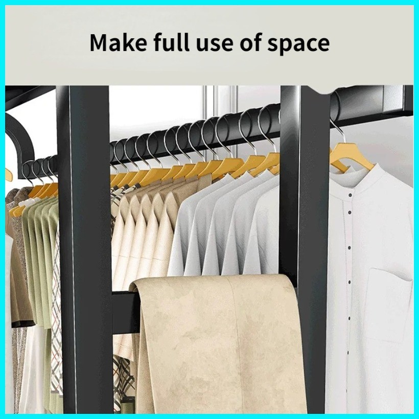Storage and Storage clothes rack, home bedroom clothes rack, indoor ...