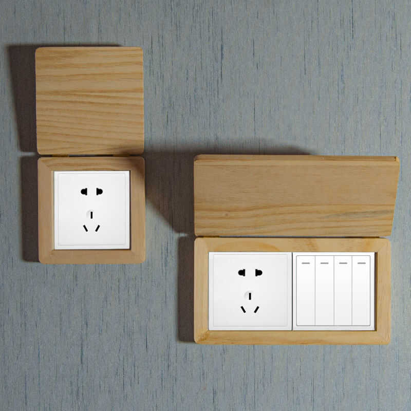 Sticker Switch Socket Cover Full Solid Wood Splash-Proof Child Anti ...