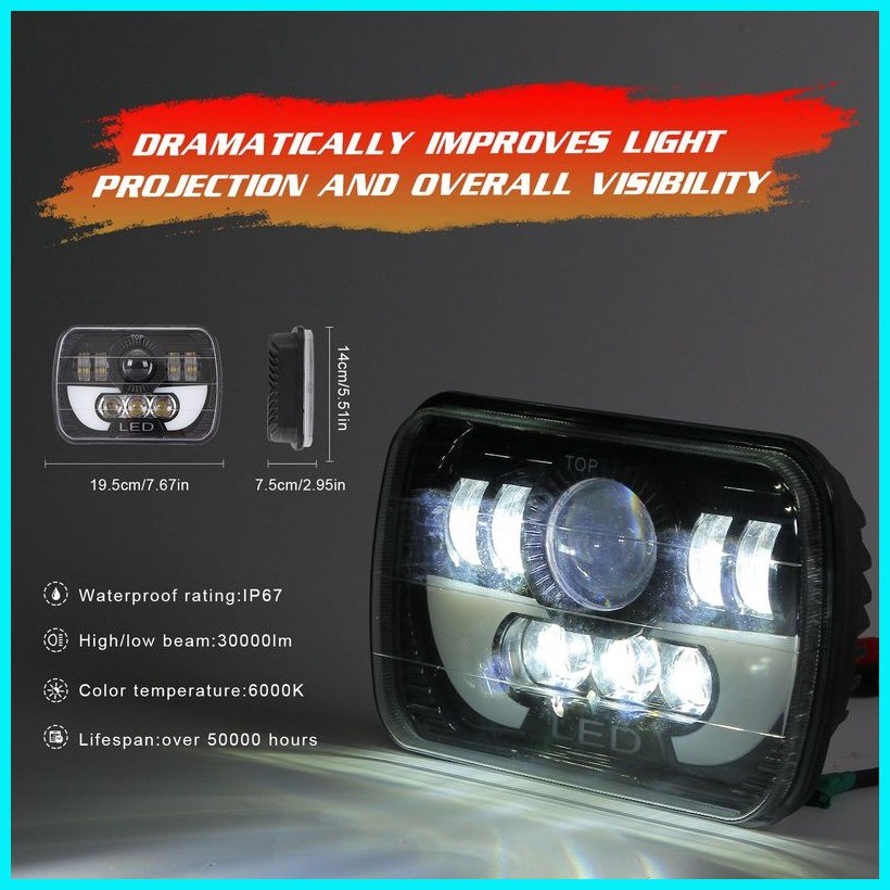 ANMINGPU 300W 5X7 Led Headlights 7 inch square Led Sealed Beam head ...