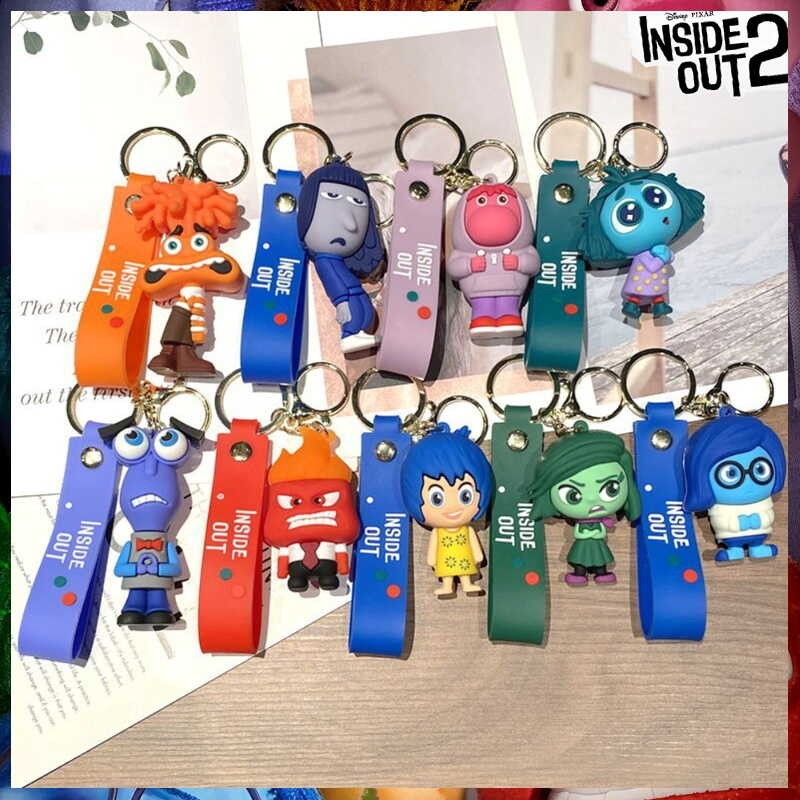 Keychain Pixar 2 New Cartoon Inside Out Anime Figures Dolls Rings ...