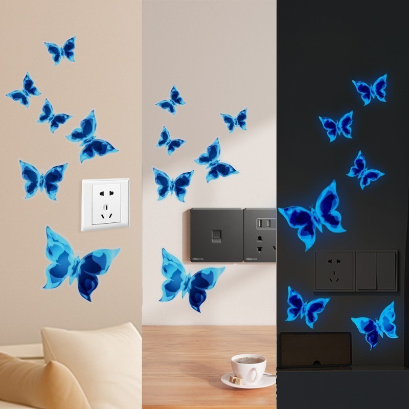 Luminous Butterfly Wall Sticker - Glow in The Dark Butterfly Sticker ...