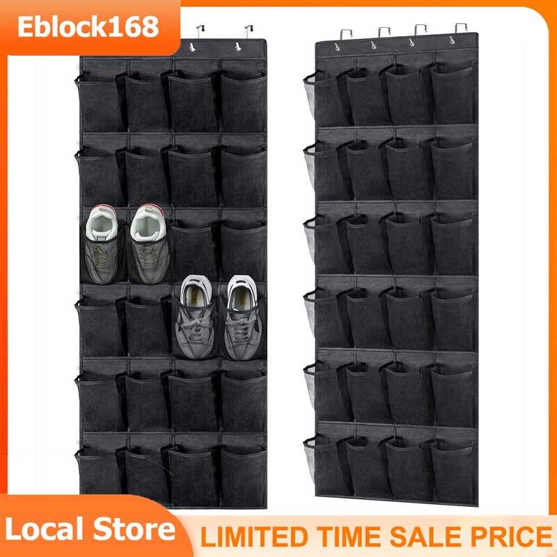 2E Mga Bestseller Large Over 24 Pocket Hanging Rack Mesh Shoe Box Shoes ...