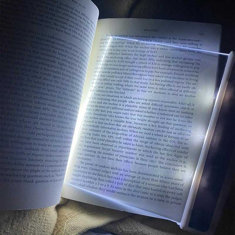 LED COD Book Eye Caring Flat Plate Panel Bookmark Light Portable Study