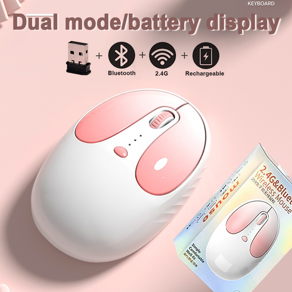 Wireless Computer Optical Mouse Cute 2.4Ghz Bluetooth Portable Dual ...