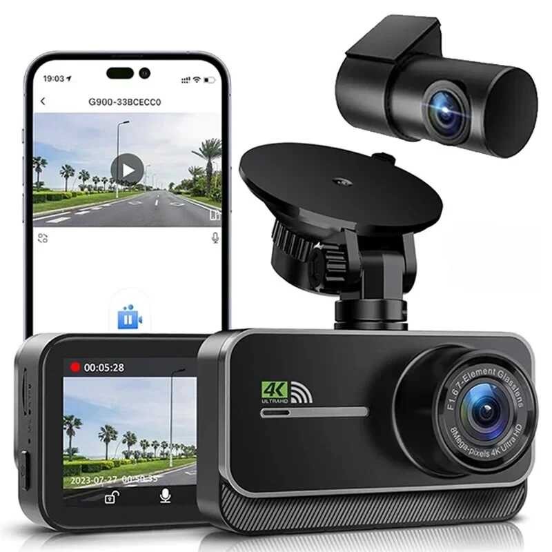 Wifi ☆ Dual Dash Cam Real 4K Optional Rear/ Cabin Cam Installation 3 ...